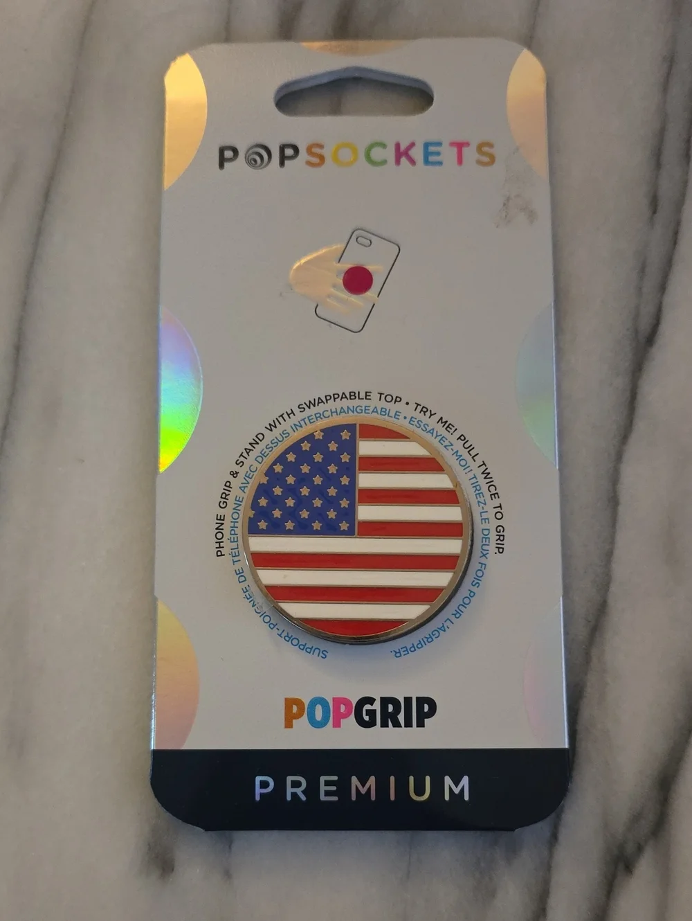 PopSocket PopGrip Phone Grip with American Flag Design - Red, White, Blue